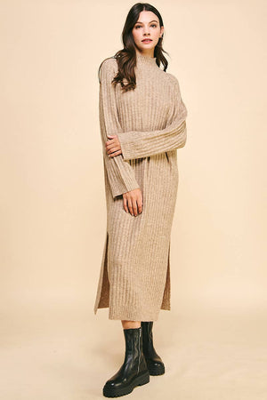 MOCK NECK SWEATER MAXI DRESS