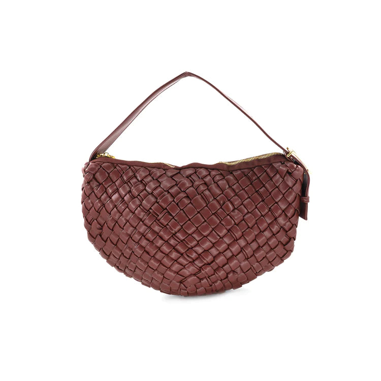 Wine Braided Crossbody