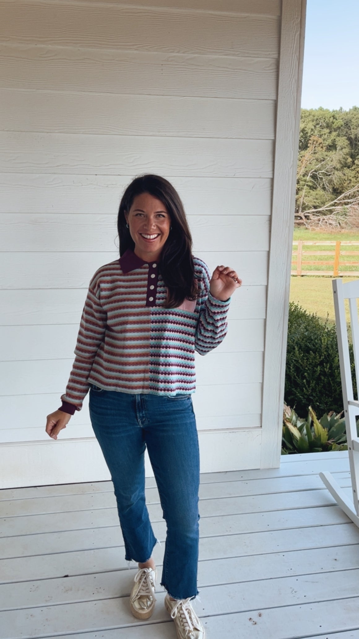 Multi-Color Striped Knit Sweater