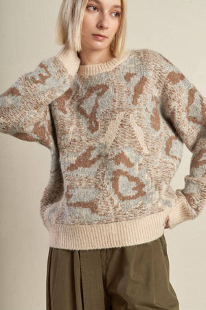 jacquard pullover sweater