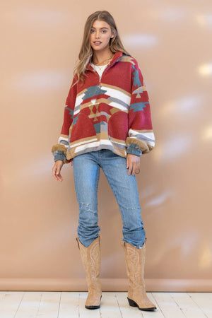 Aztec Soft Pullover Fleece