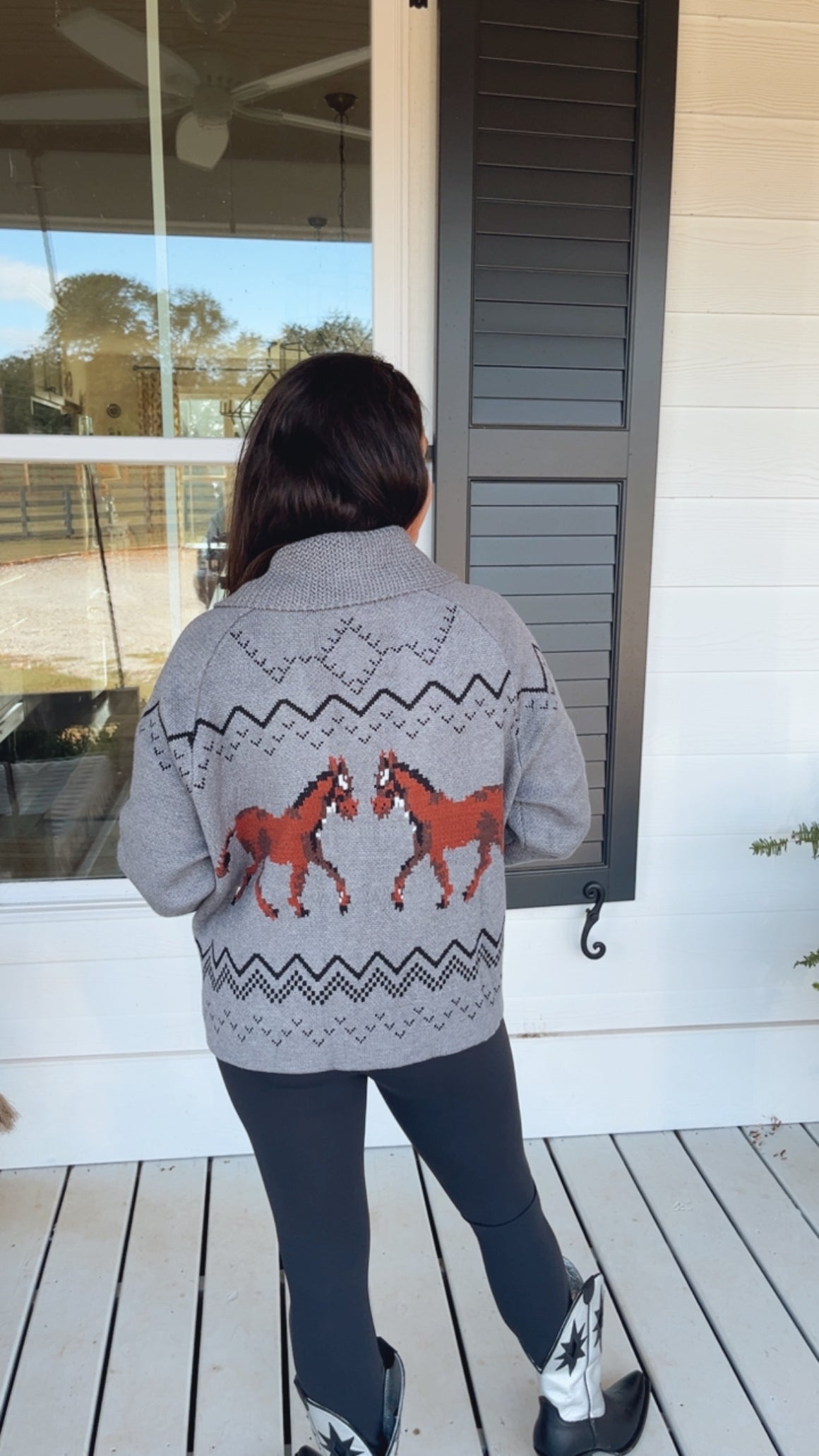 Horse Knit Sweater Cardigan