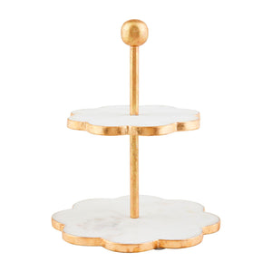 Scallop Gold Marble Tier Stand