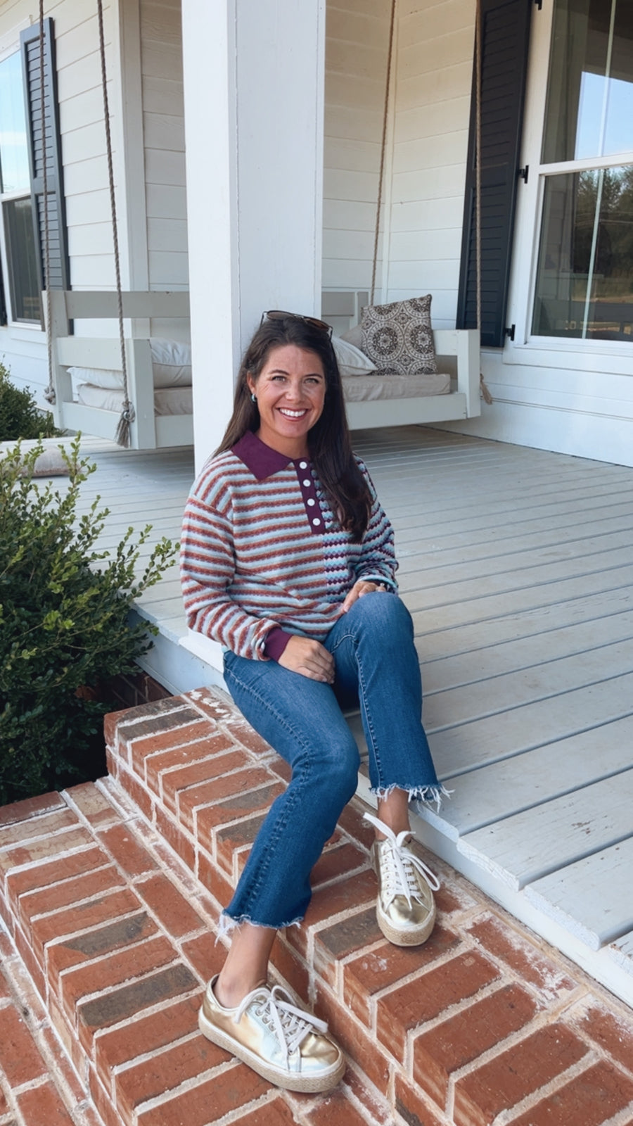 Multi-Color Striped Knit Sweater