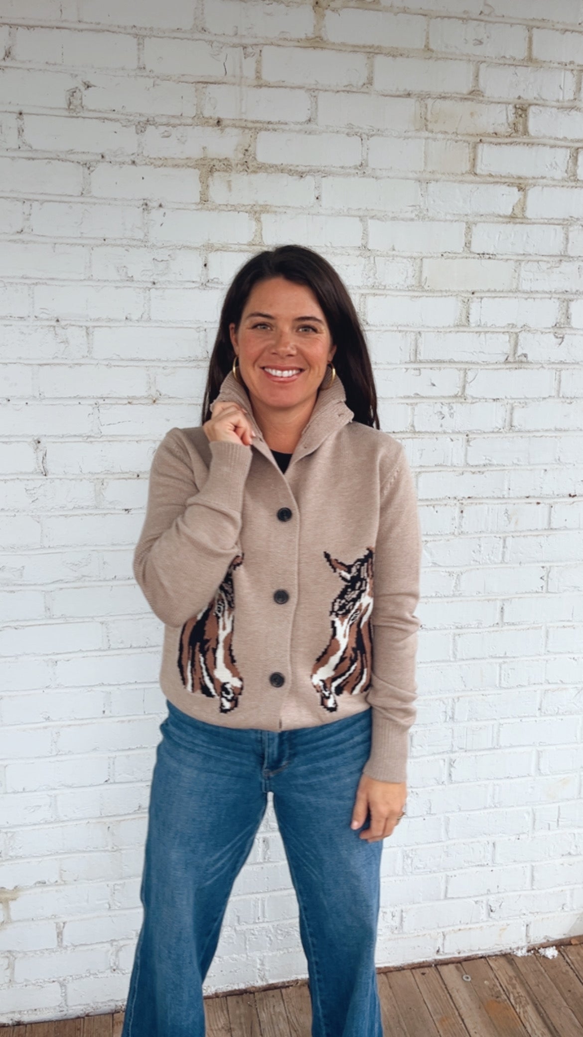 Horse button up cardigan