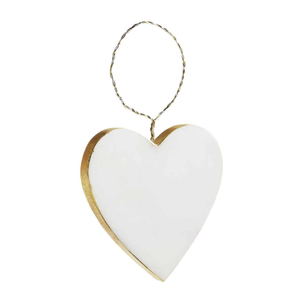 Heart Gold Marble Ornament