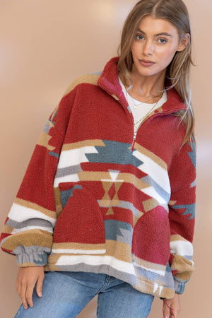 Aztec Soft Pullover Fleece