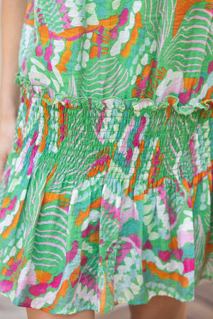 Green Print Dress