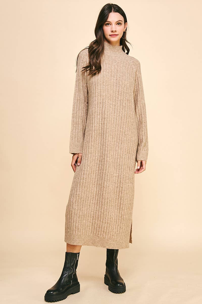 MOCK NECK SWEATER MAXI DRESS