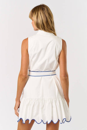 ILD5195 EMBROIDERED COLLAR BUTTON DOWN MINI DRESS