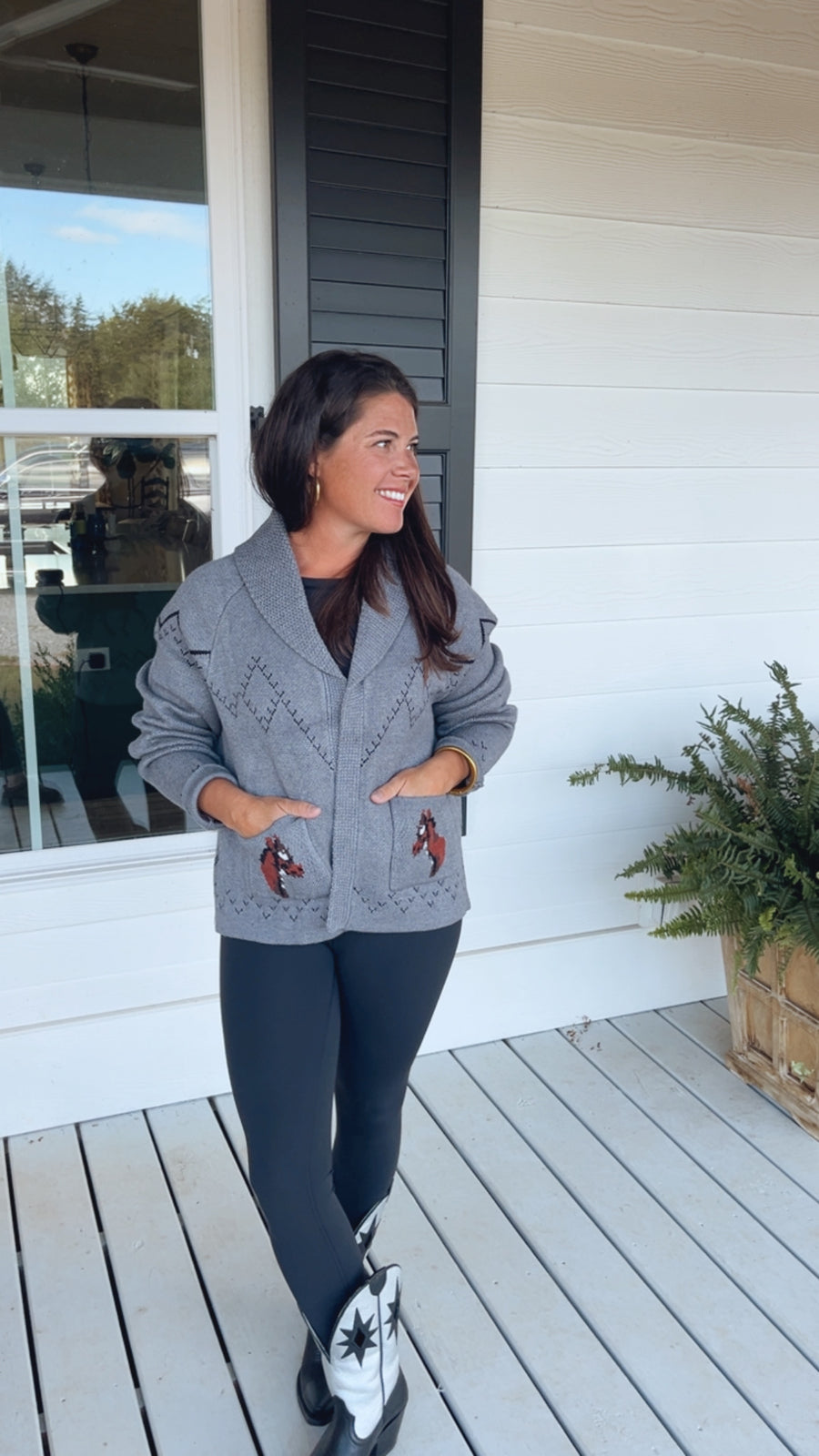 Horse Knit Sweater Cardigan