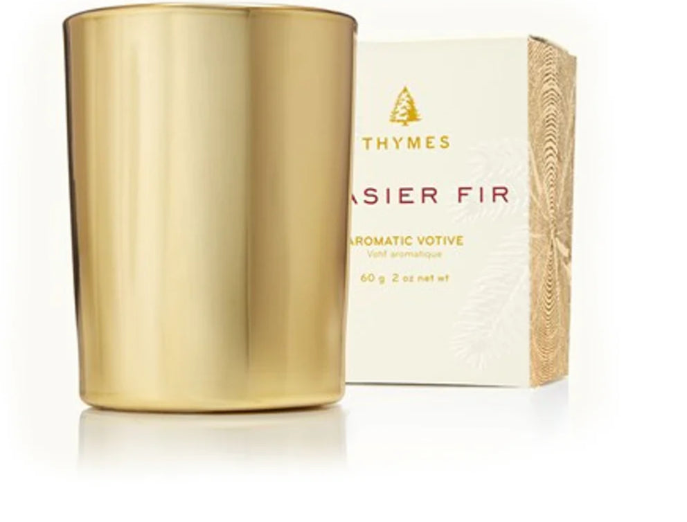 Frasier Fir Gilded Votive, Gold