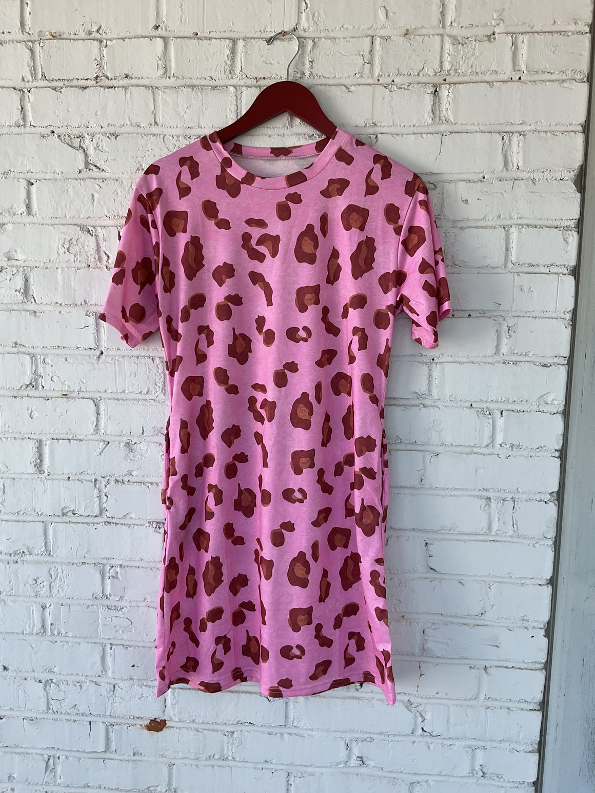 Pink Leopard Tshirt Dress