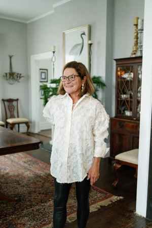 Festive White Buttondown