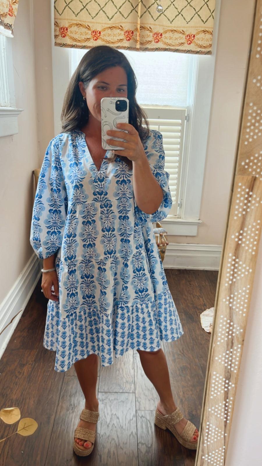 Blue and White Dress