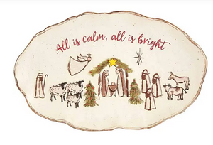 Farm Nativity Platter