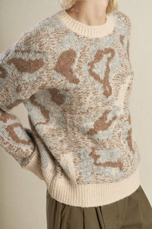 jacquard pullover sweater