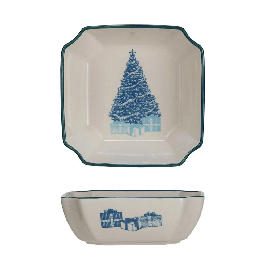 Blue Christmas Tree Bowl