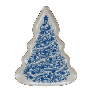 Stoneware Blue Christmas Tree