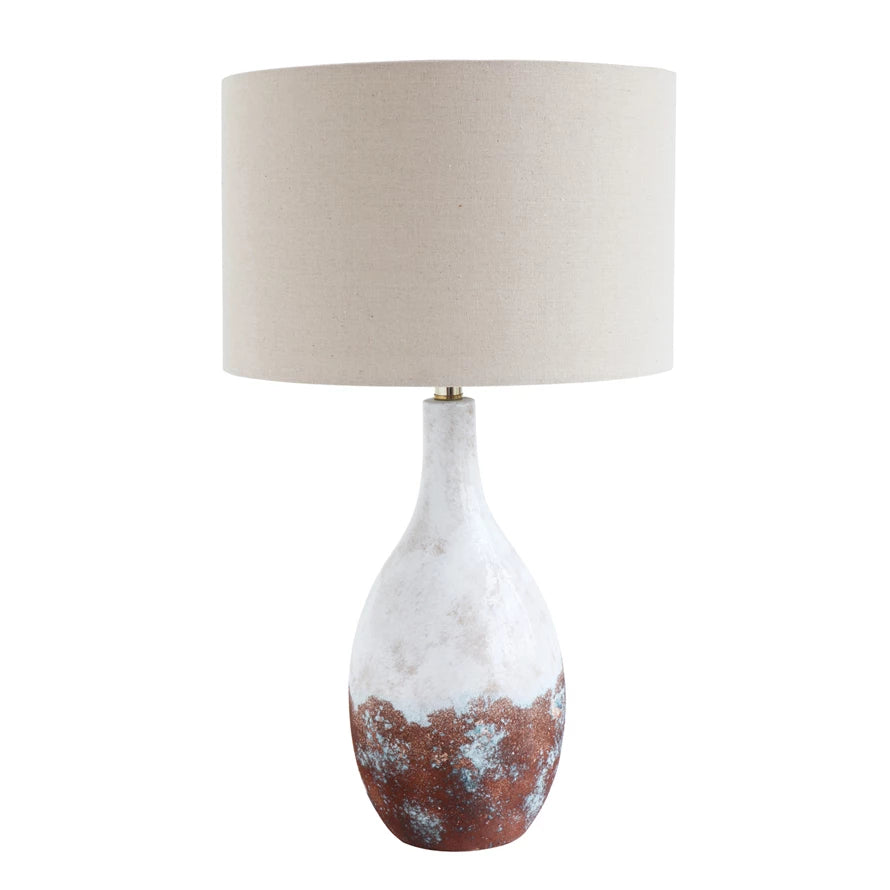 Ceramic Lamp with Linen Shade