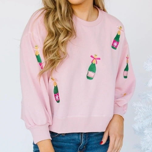 Millie Champagne Bottle Sweatshirt