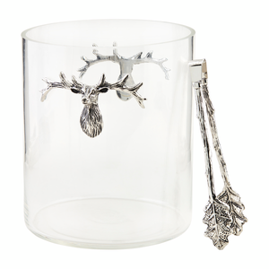 Deer Ice Bucket and Tong Set