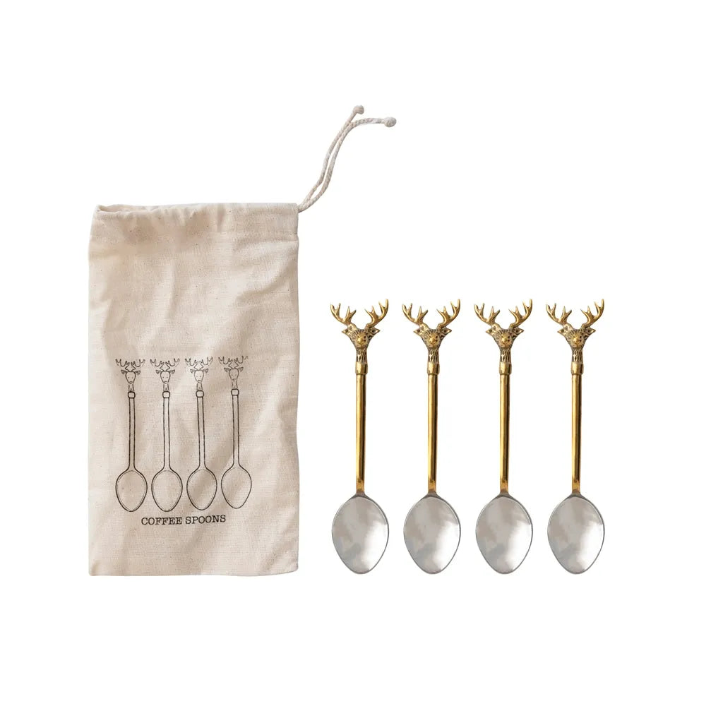 Reindeer Brass Spoons