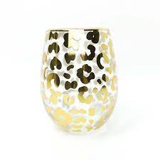 Seamless Gold Leopard Wine Glass