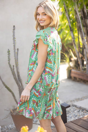 Green Print Dress