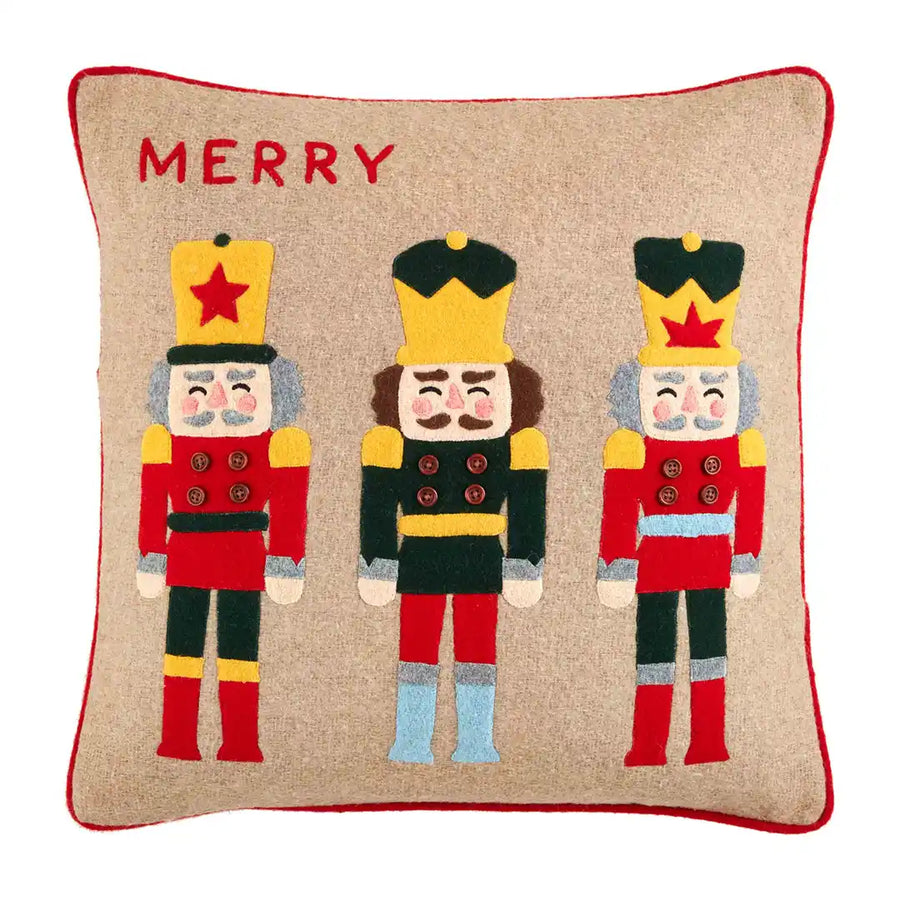 Layered Felt Nutcracker Pillow