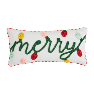 Merry Beaded Mini Christmas Pillow