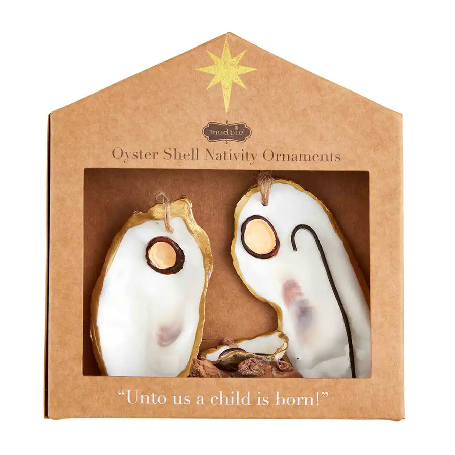 Oyster Nativity Ornament Set
