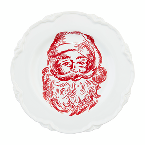 Santa Toile Christmas Dessert Plate