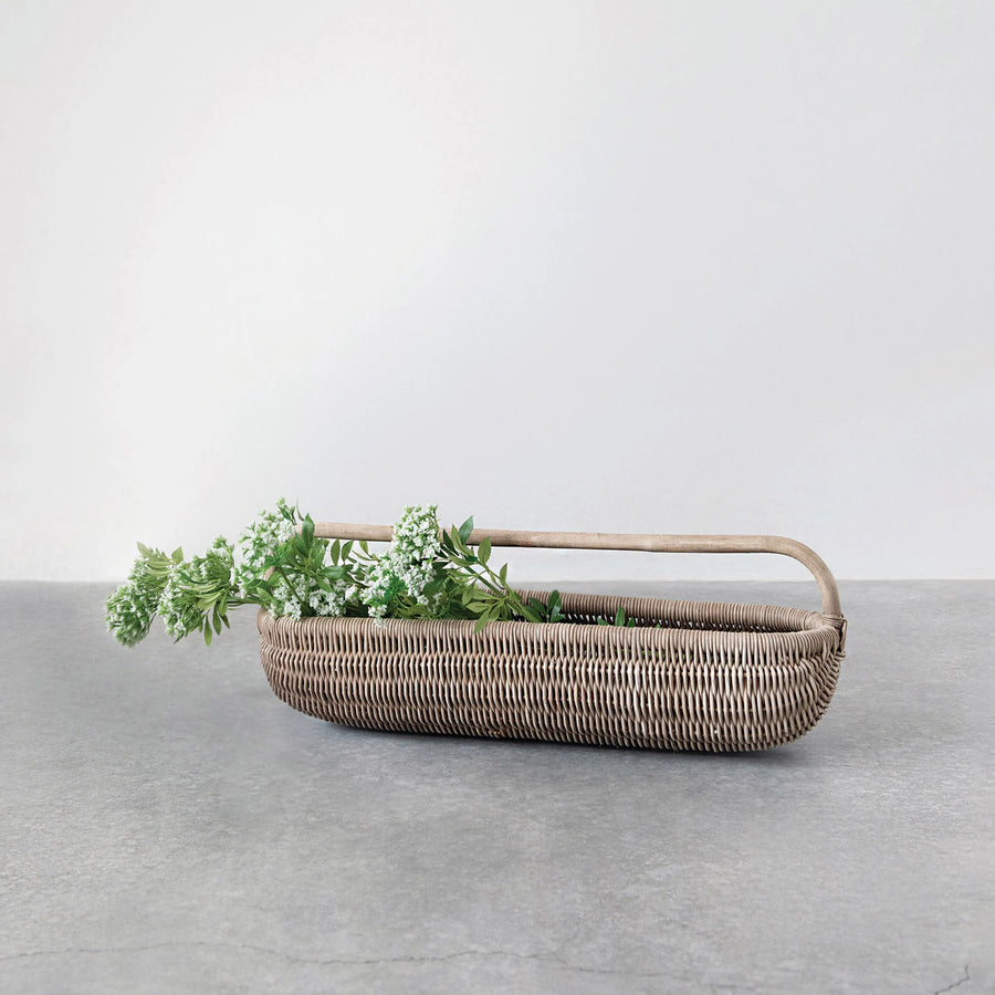 Hand-Woven Rattan Basket