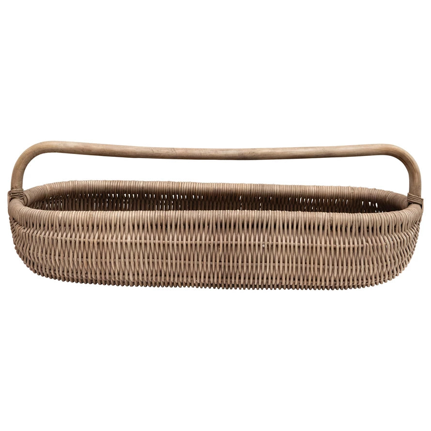 Hand-Woven Rattan Basket
