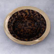 Glass Tortoise and Gold Round Platter