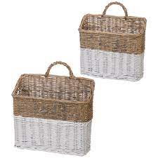 Two-Tone Wicker Wall Baskets