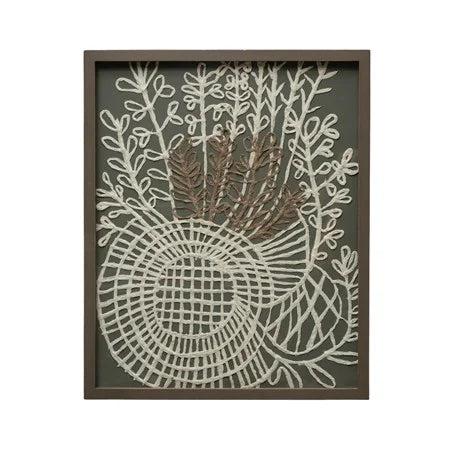 Wood Framed Glass Decor