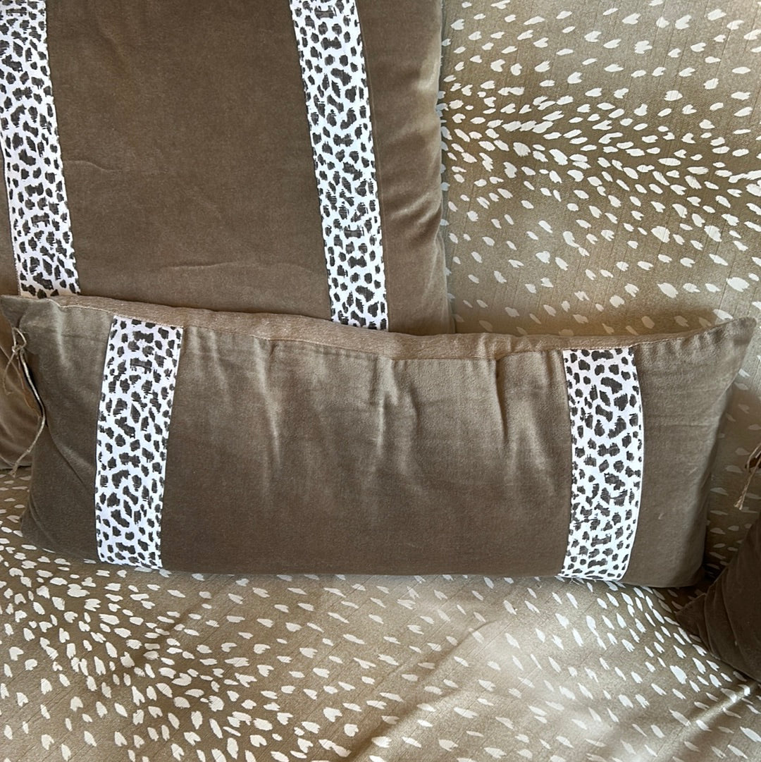 Lumbar Leopard Trim Pillow