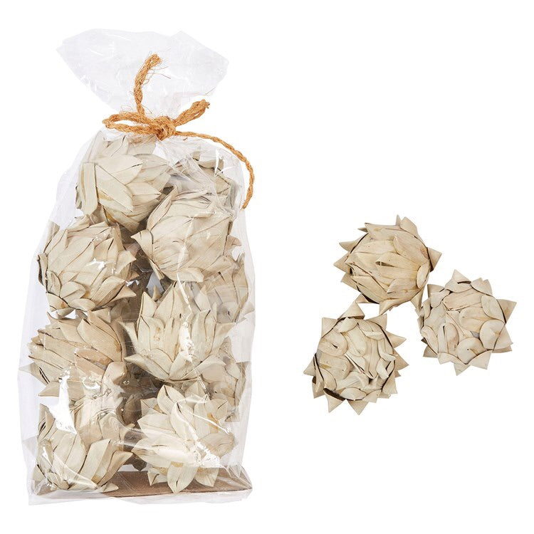 Handmade Dried Natural Palm Leaf Artichoke in a Bag